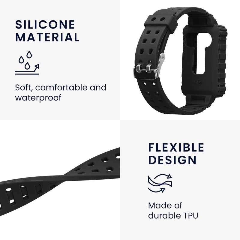 kwmobile Sports Bracelet compatible with Huawei Band 9 / Band 8 7 6 Pro / Honor Band 7 6 with Protective Bumper