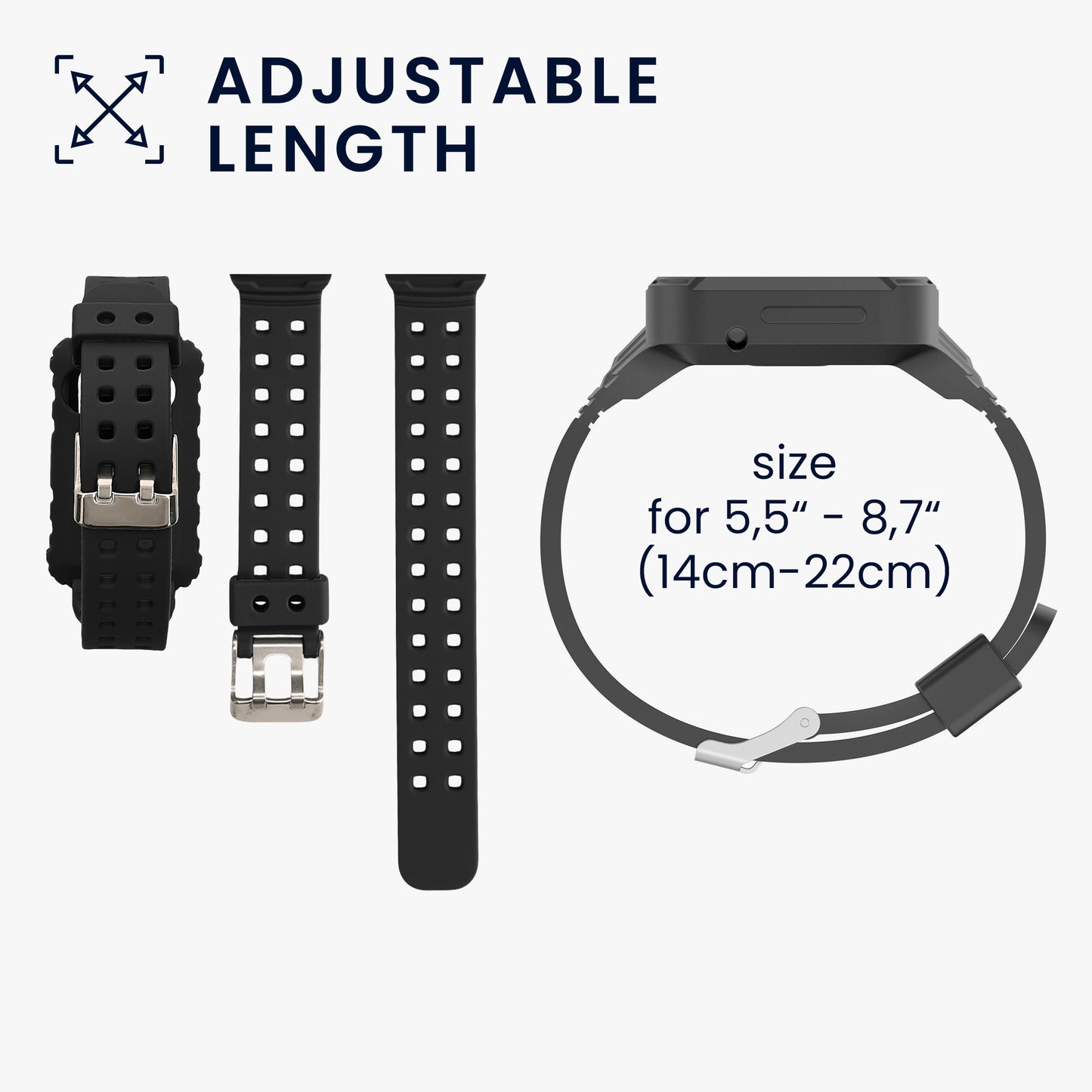 kwmobile Sports Bracelet compatible with Huawei Band 9 / Band 8 7 6 Pro / Honor Band 7 6 with Protective Bumper