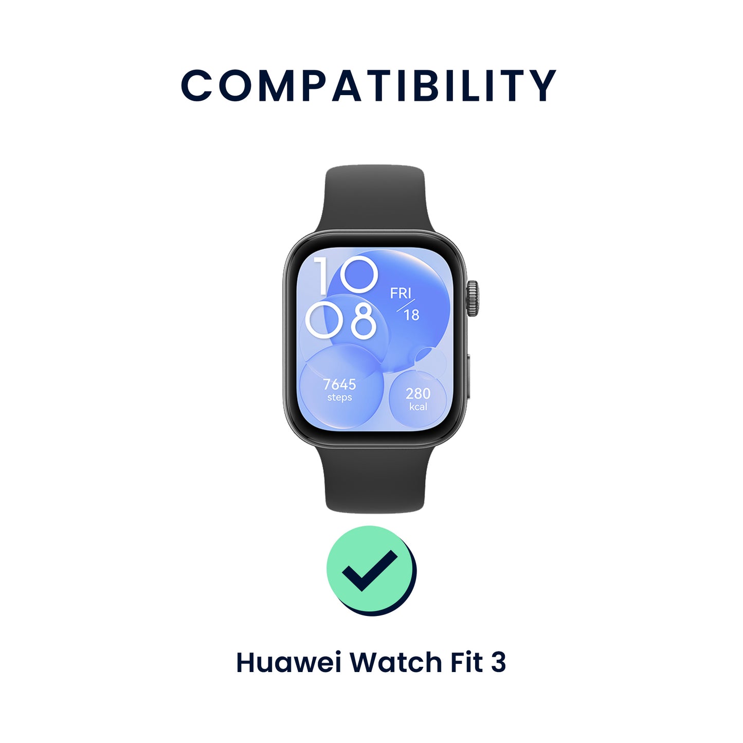 kwmobile Watch Strap for Huawei Watch Fit 3 Strap Fitness Tracker Band Set Replacement Strap Smartwatch