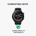 kwmobile Adapter with 22mm Width compatible with OnePlus Watch 2 / OPPO Watch X Watch Strap - Smartwatch Band Connector Adapter Set