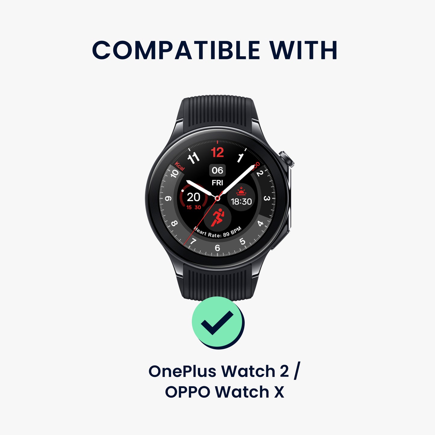 kwmobile Adapter with 22mm Width compatible with OnePlus Watch 2 / OPPO Watch X Watch Strap - Smartwatch Band Connector Adapter Set