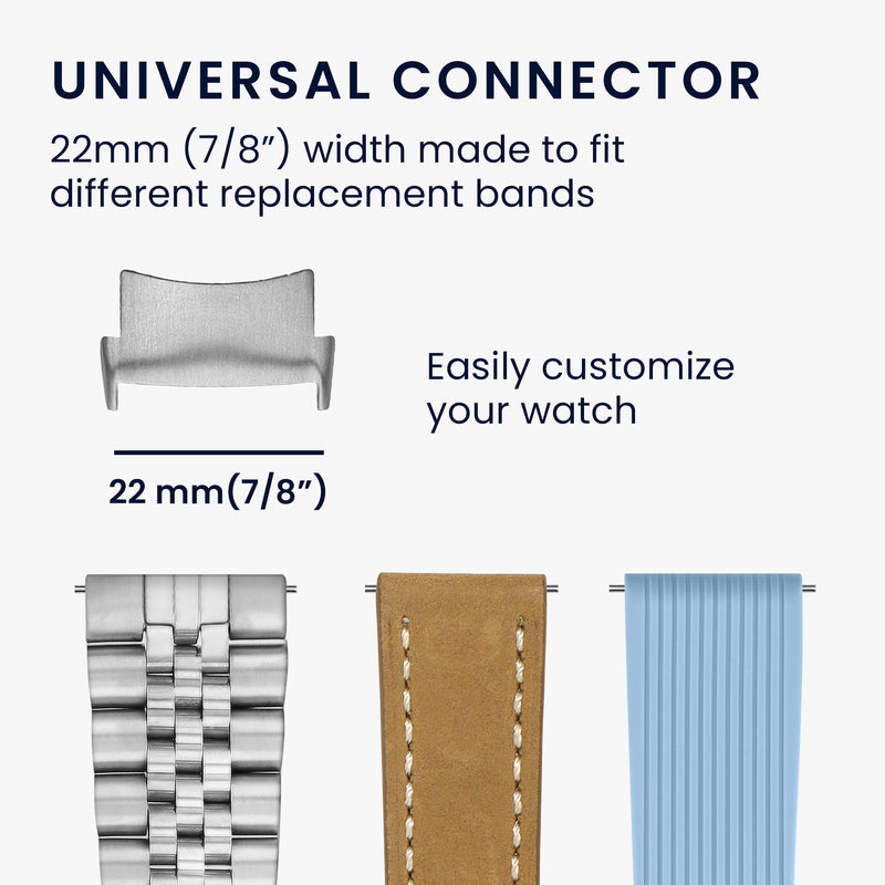 kwmobile Adapter with 22mm Width compatible with OnePlus Watch 2 / OPPO Watch X Watch Strap - Smartwatch Band Connector Adapter Set