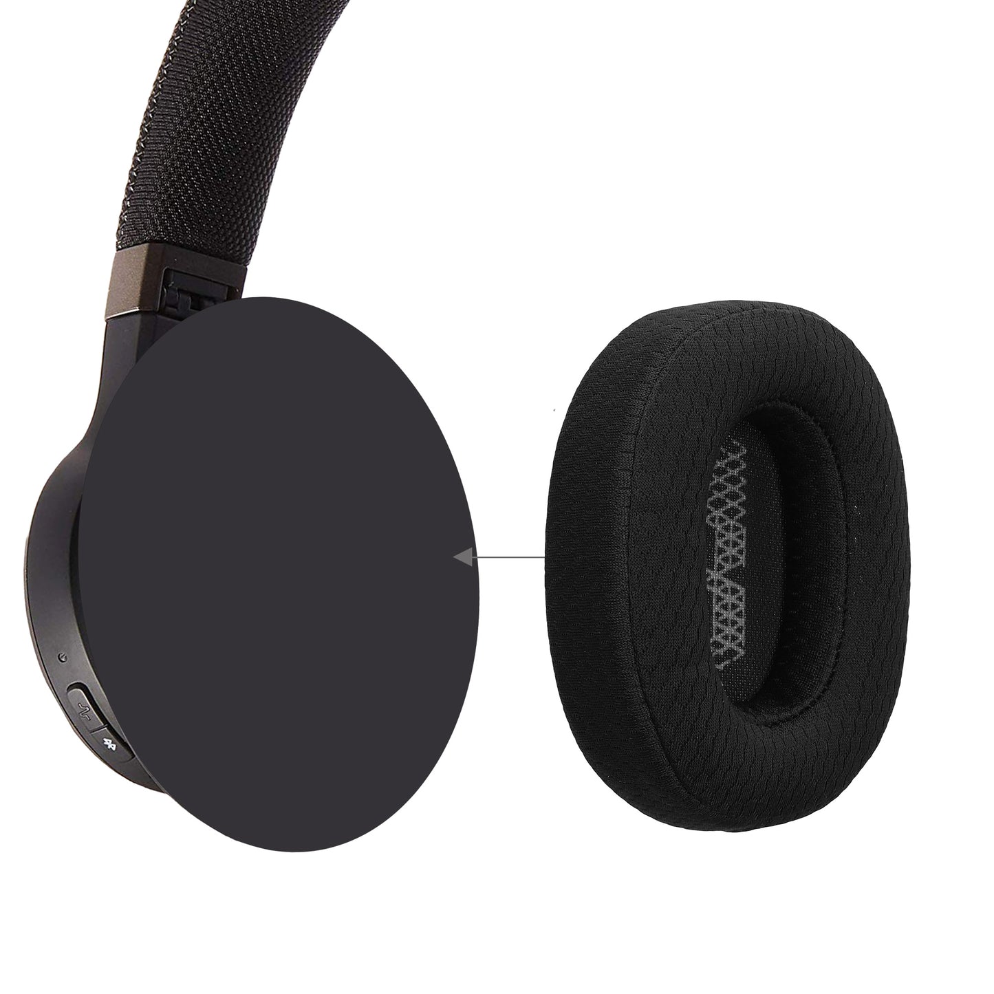 kwmobile Ear Pads for JBL LIVE 650BTNC / 660BTNC Ear Cushions Replacement Headphone Spare Parts Over Ear Headphones