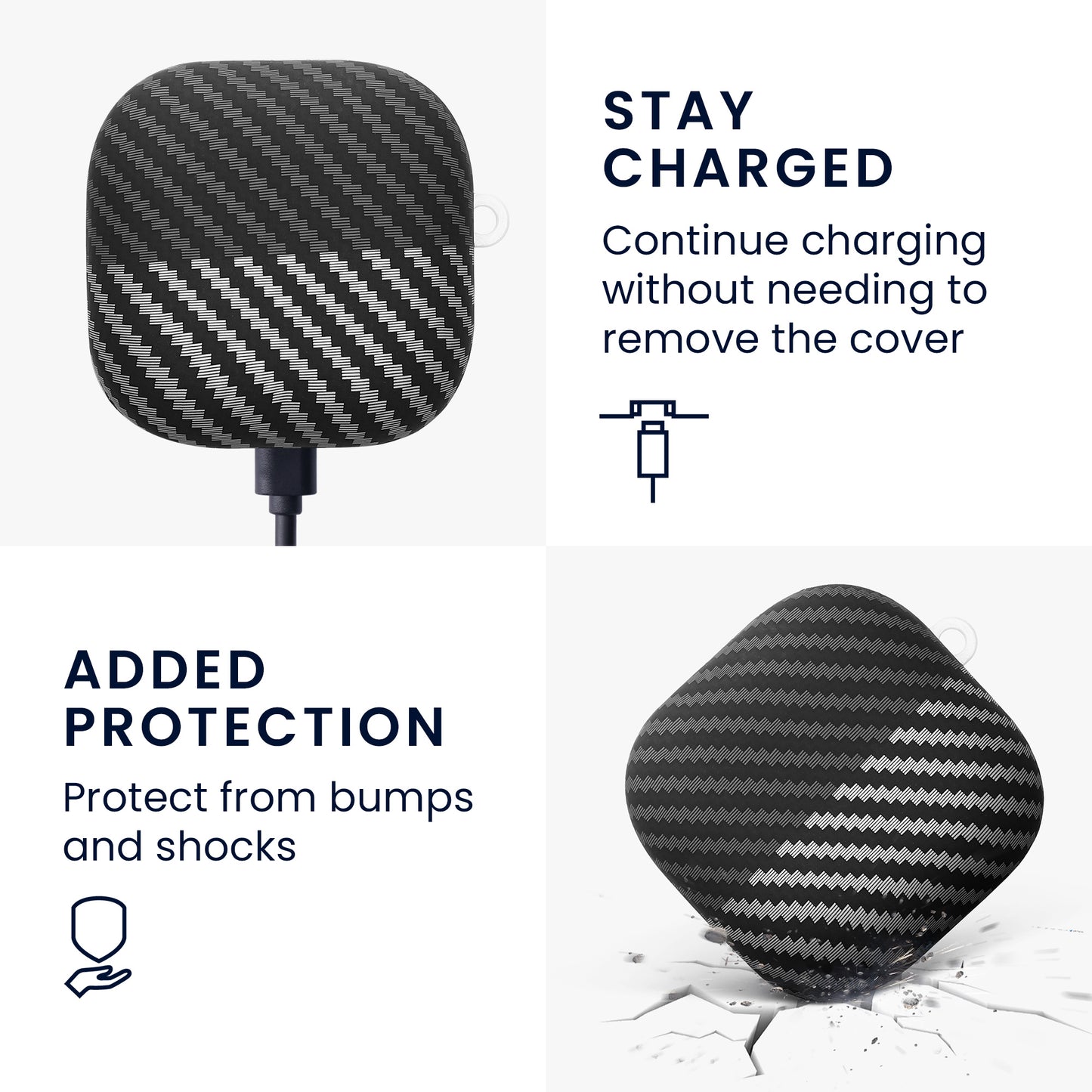 kwmobile Headphone Case compatible with Beats Fit Pro Case In-Ear Headphones Case in Aramid Look