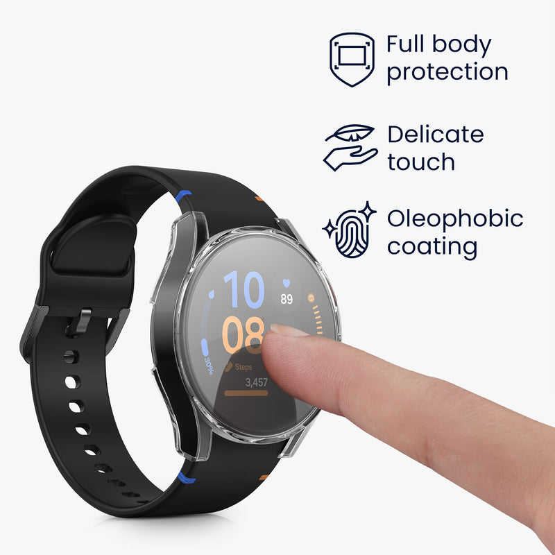 kwmobile Silicone Case for Samsung Galaxy Watch FE 40mm Protective Cover Fullbody Display Cover Set