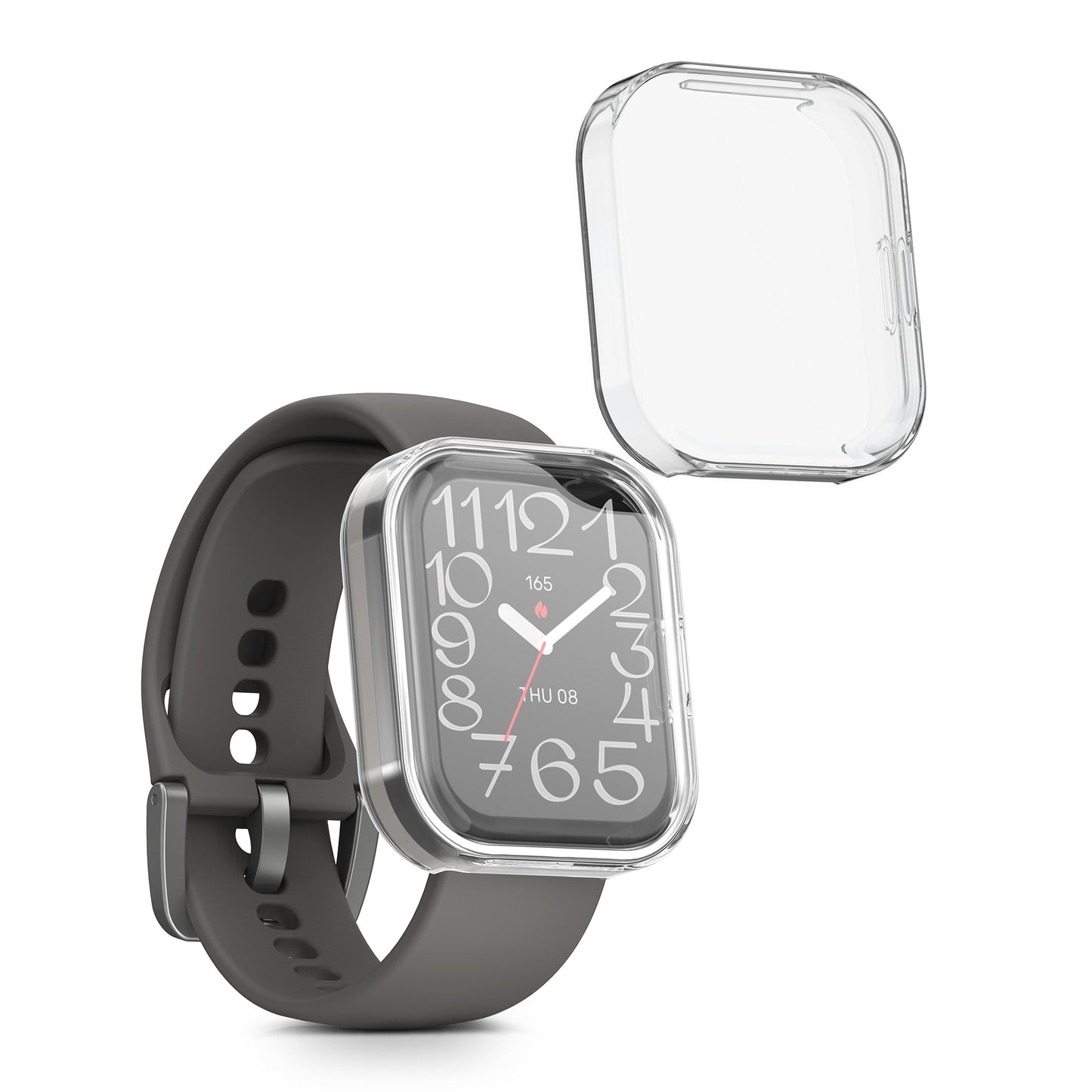 kwmobile Case for 22mm Amazfit Bip 6 / Bip 5 Unity / Bip 5 / GTS 3 / Balance 2 / Helio Strap Protective Case - Full Body Display Cover Set