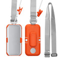 kwmobile VR Headset Batterie Halterung kompatibel mit Apple Vision Pro Halter - Akku Case mit Schultergurt und 360° drehbarem Gürtelclip - Orange Hellgrau Orange  [dsg02]