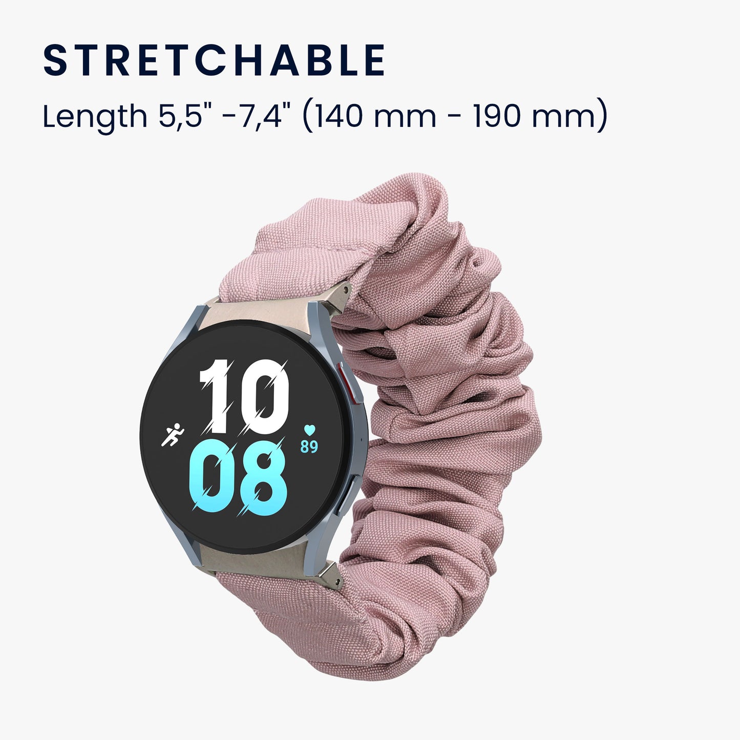 kwmobile Replacement Band compatible with Samsung Galaxy Watch Smartwatch Scrunchie Hair Tie Design Inner Dimensions 14 - 19 cm