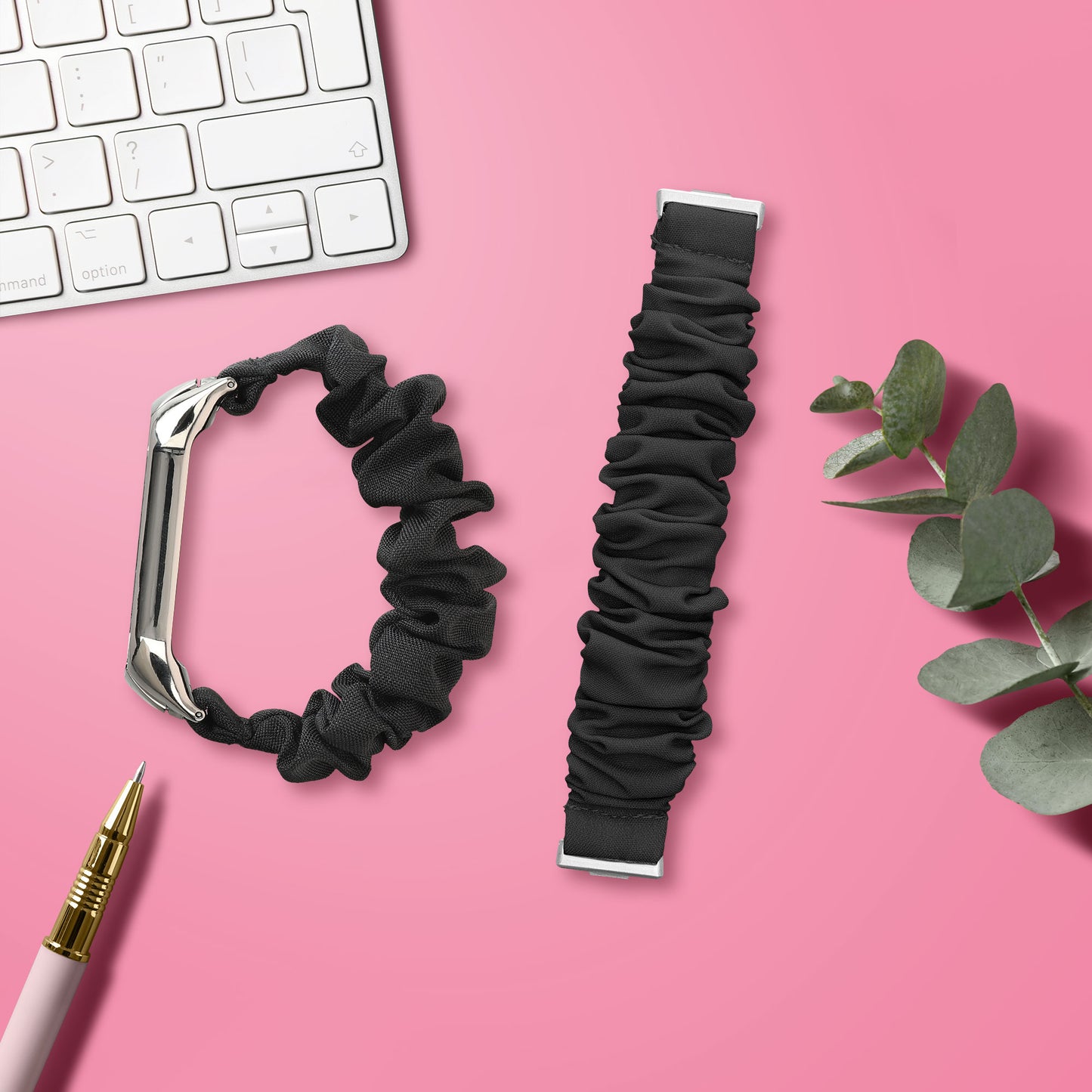 kwmobile Replacement Band compatible with Huawei Watch Fit 3 / Fit 4 - Smartwatch Scrunchie Hair Tie Design Inner Circumference 14 - 19 cm