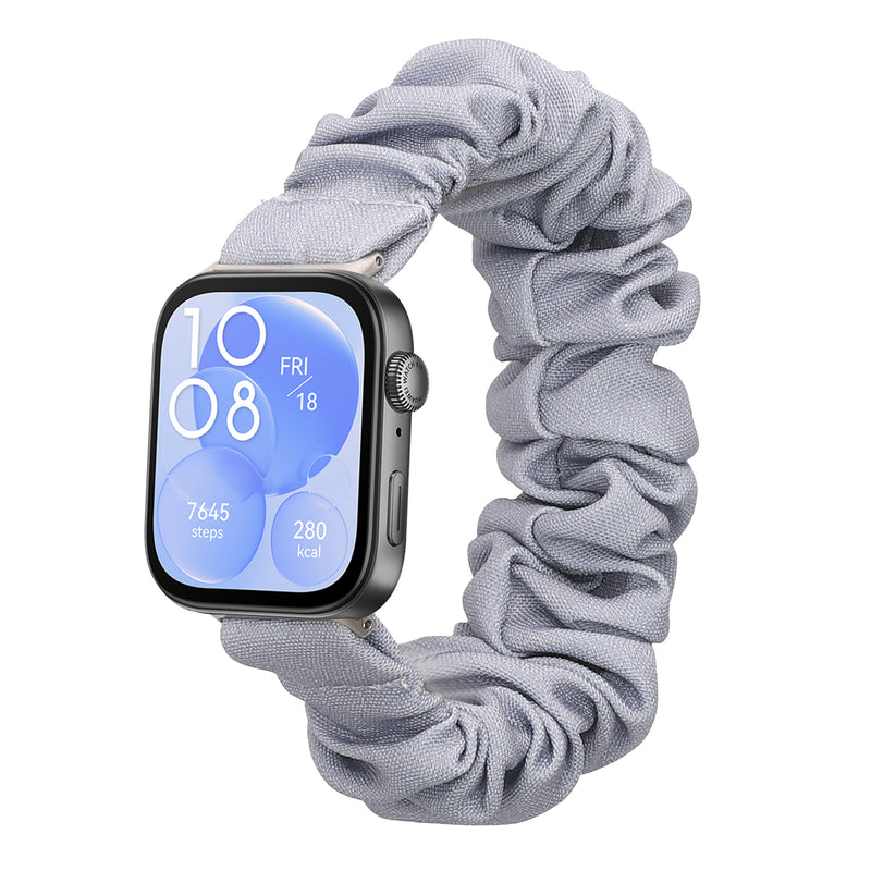kwmobile Ersatz Armband kompatibel mit Huawei Watch Fit 3 / Fit 4 - Smartwatch Scrunchie Haargummi Design Blaugrau - Innenmaße 14 - 19 cm Blaugrau  [dsg02]
