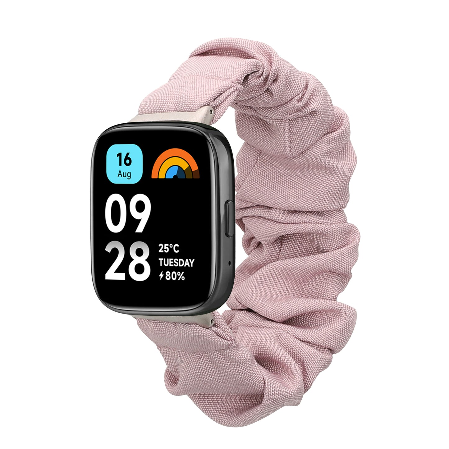 kwmobile Ersatz Armband kompatibel mit Xiaomi Redmi Watch 3 Active / Redmi Watch 3 Lite - Smartwatch Scrunchie Haargummi Design Lavendel - Innenmaße 14 - 19 cm Lavendel  [dsg01]