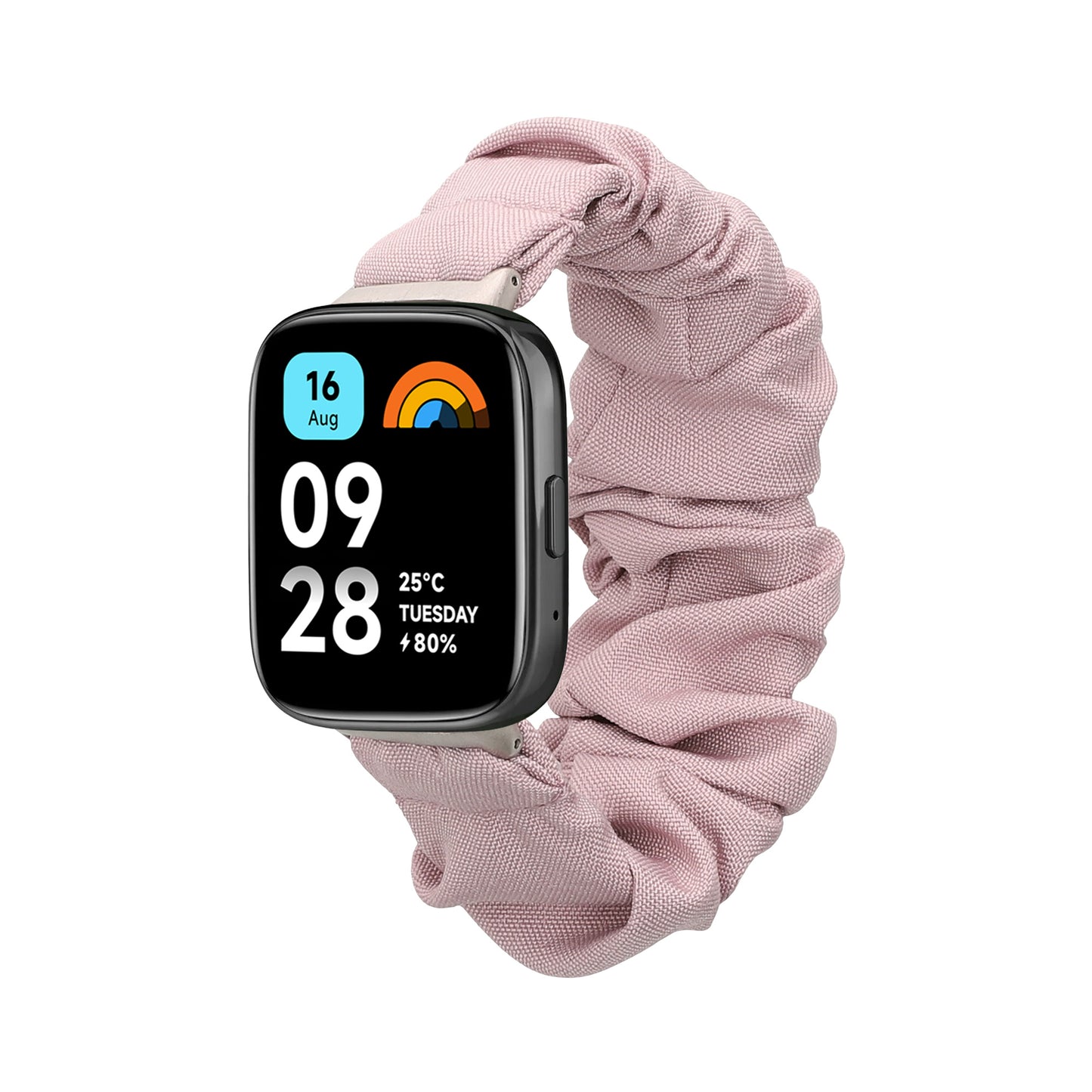 kwmobile Replacement Strap compatible with Xiaomi Redmi Watch 3 Active / Redmi Watch 3 Lite - Smartwatch Scrunchie Hair Tie Design - Inner Dimensions 14 - 19 cm