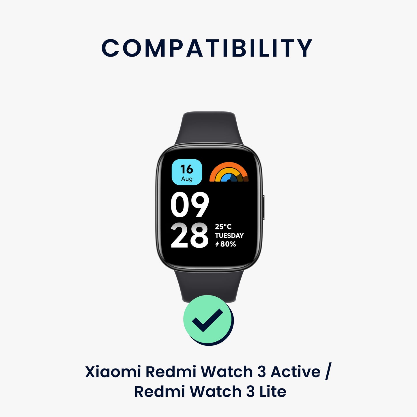 kwmobile Replacement Strap compatible with Xiaomi Redmi Watch 3 Active / Redmi Watch 3 Lite - Smartwatch Scrunchie Hair Tie Design - Inner Dimensions 14 - 19 cm