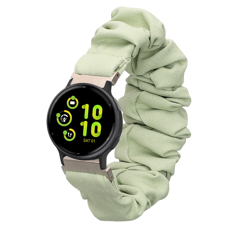 kwmobile Ersatz Armband kompatibel mit Garmin vivoactive 6 / vivoactive 5 / active 5 - Smartwatch Scrunchie Haargummi Design Pastellgrün - Innenmaße 14 - 19 cm Pastellgrün  [dsg02]