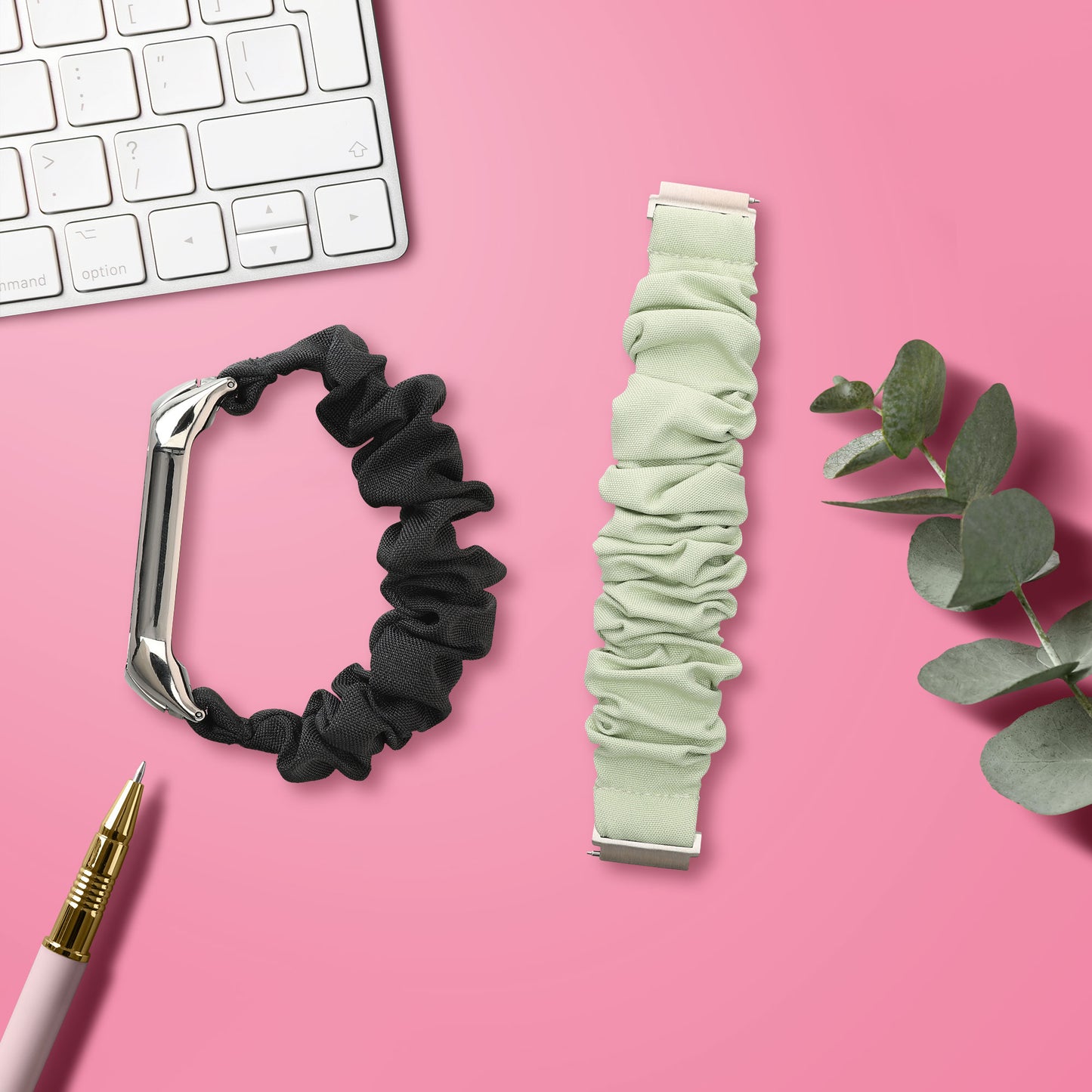 kwmobile Replacement Strap Compatible with Garmin vivoactive 6 / vivoactive 5 / active 5 - Smartwatch Scrunchie Hair Tie Design - Inner Dimensions 14 - 19 cm