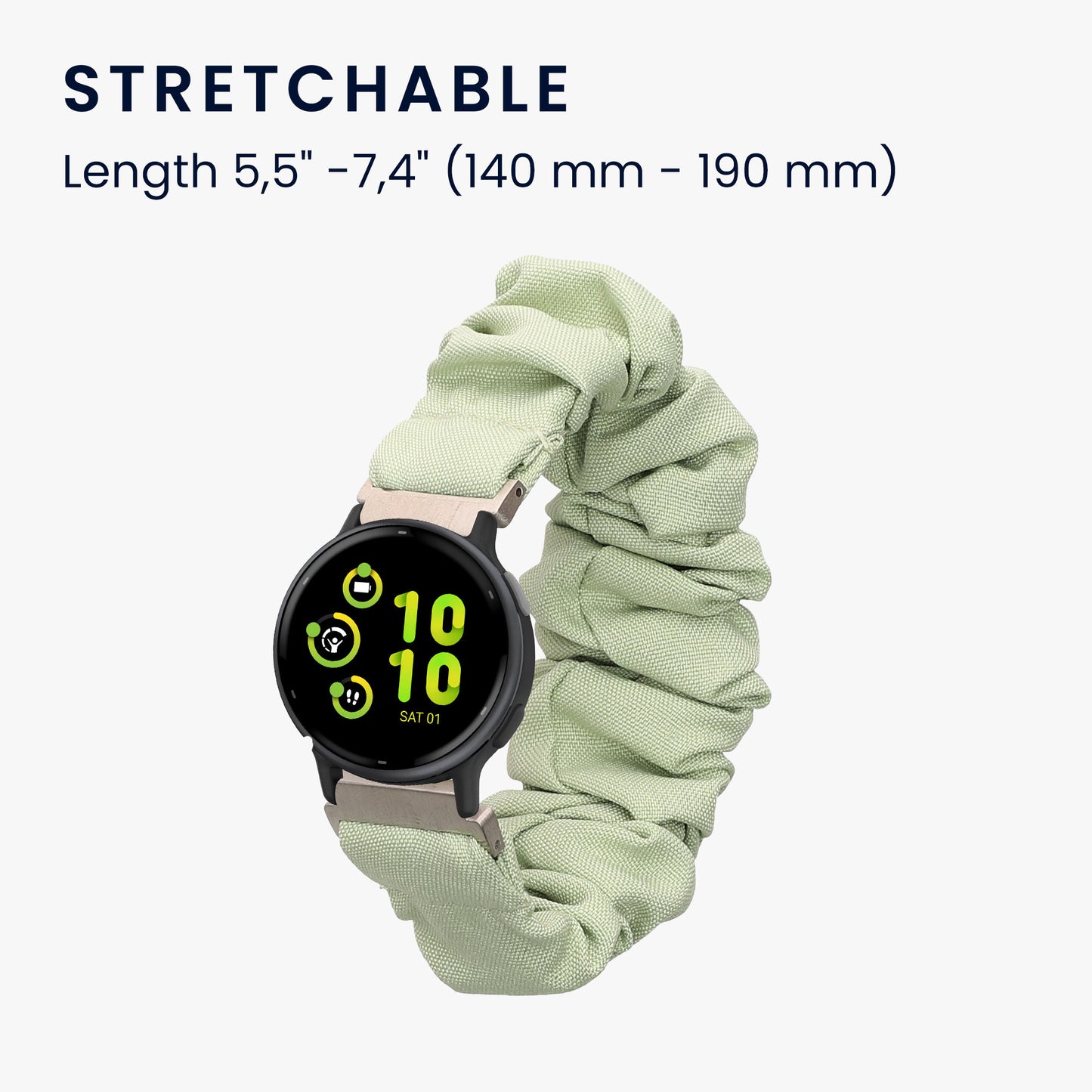 kwmobile Replacement Strap Compatible with Garmin vivoactive 6 / vivoactive 5 / active 5 - Smartwatch Scrunchie Hair Tie Design - Inner Dimensions 14 - 19 cm