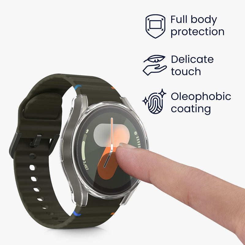 kwmobile Silicone Case for Samsung Galaxy Watch 7 40mm Protective Full-Body Display Cover Set