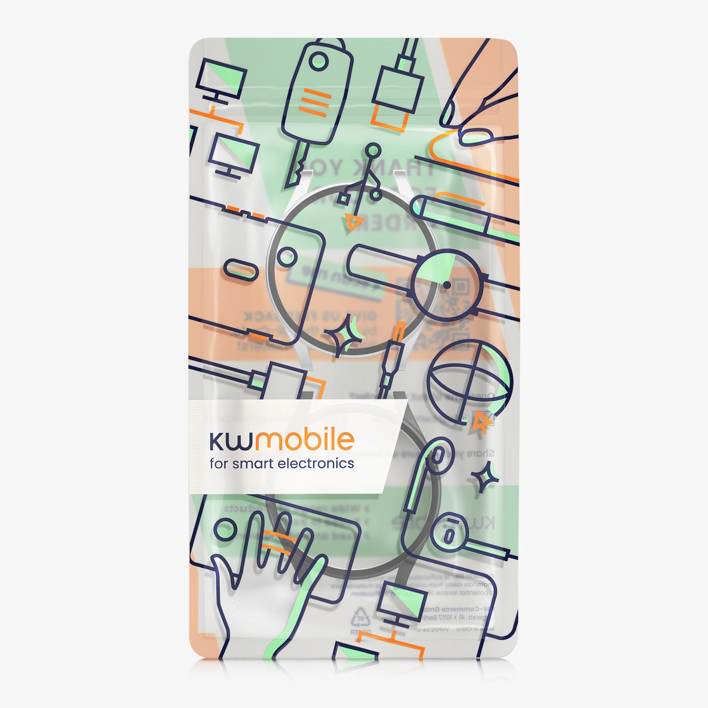 kwmobile Glass Case for Samsung Galaxy Watch 7 40mm Protective Cover Fullbody Fitness Tracker Case Set