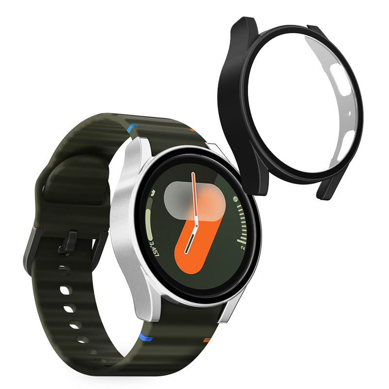kwmobile Glass Case for Samsung Galaxy Watch 7 40mm Protective Cover Fullbody Fitness Tracker Case Set