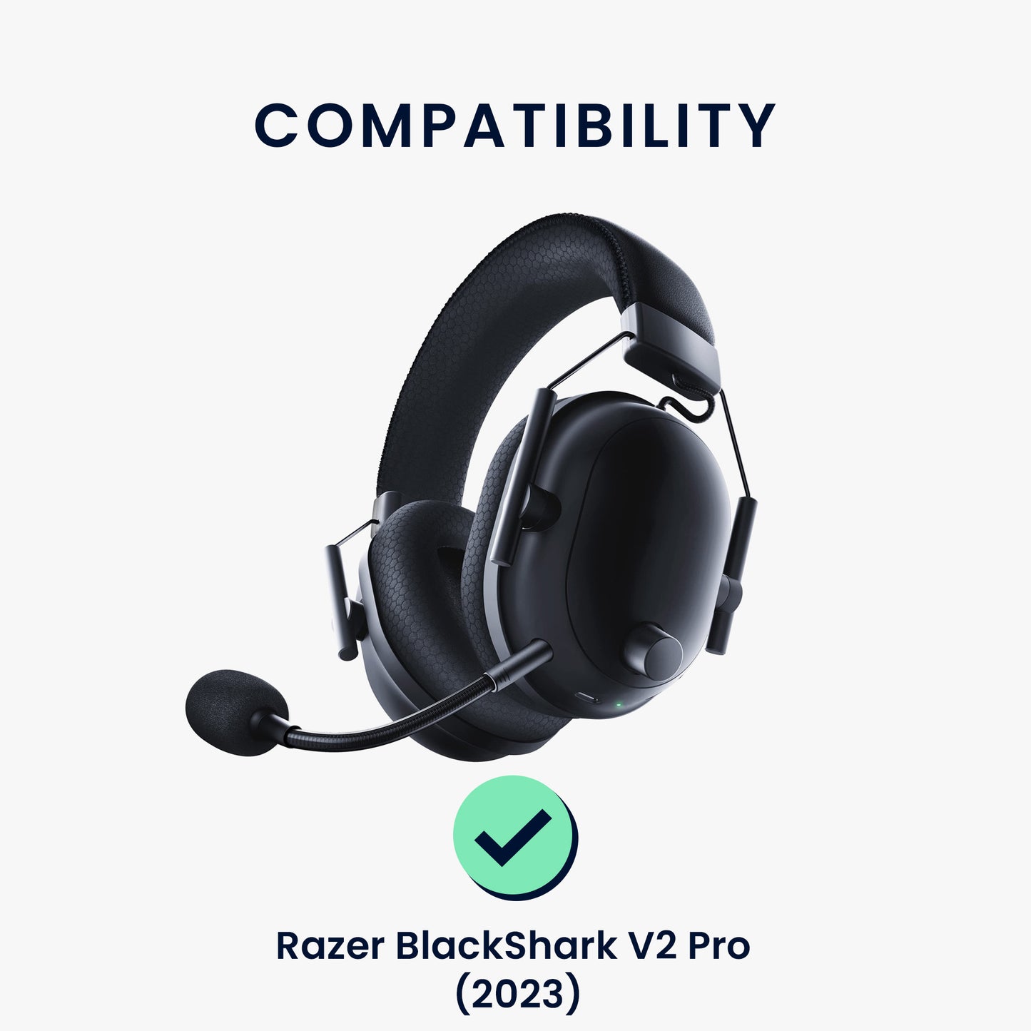 kwmobile Ear Pads for Razer BlackShark V2 Pro (2023) Earpads Replacement Ear Cushions Headphone Spare Parts Headphone Replacement Pads for Over-Ear Headphones