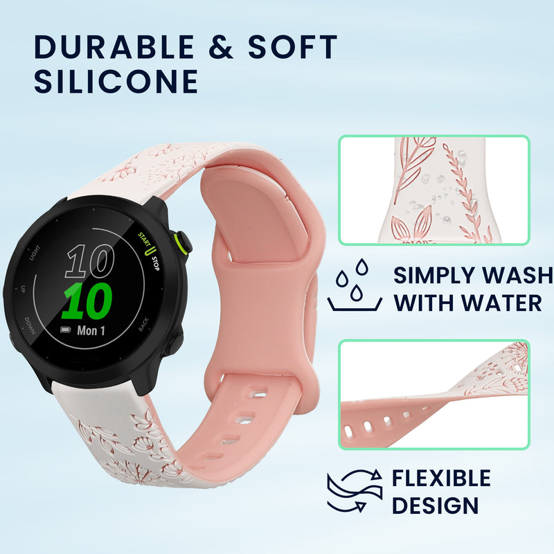 kwmobile Replacement Strap Compatible with Garmin Forerunner 55 / Forerunner 165 / 245 / 645 / 570 42mm Watchband