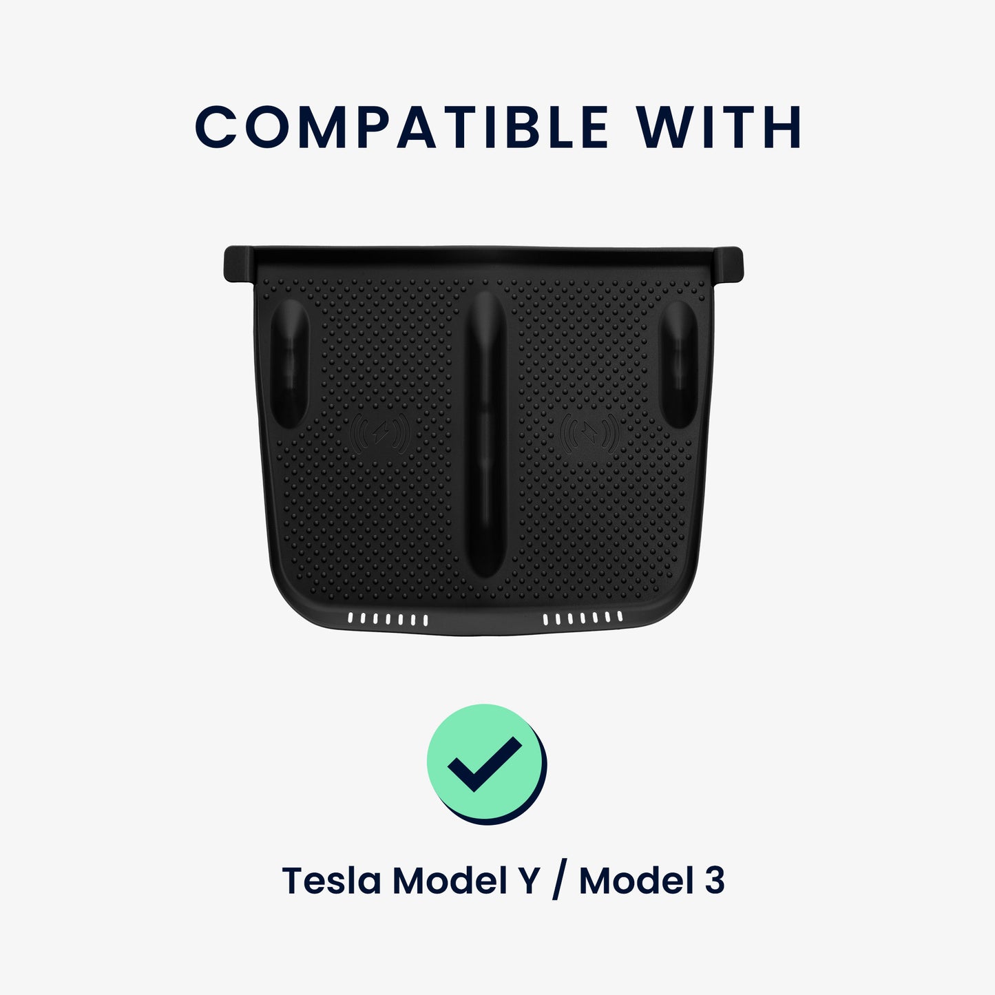 kwmobile Wireless Charger Panel Protective Cover for Tesla Model Y / Model 3 - Car Charging Pad Mat - Cover Phone Pad