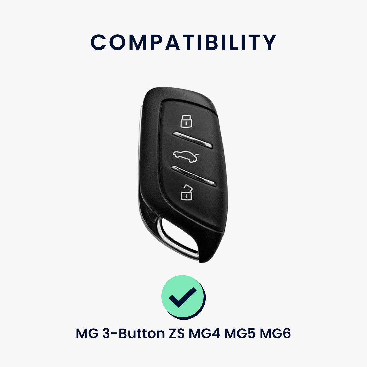 kwmobile Car Key Fob Cover compatible with MG 3-Button ZS MG4 MG5 MG6 - Silicone Key Case
