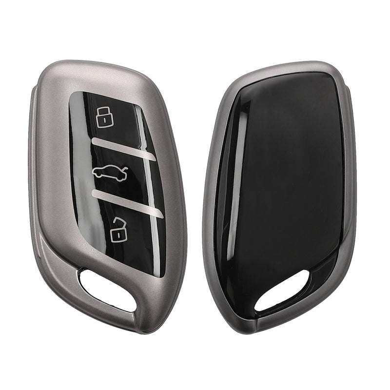 kwmobile Autoschlüssel Hülle kompatibel mit MG 3-Tasten ZS MG4 MG5 MG6 - Schlüsselhülle Silikon Cover - Schwarz matt Schwarz Schwarz matt  [dsg01]