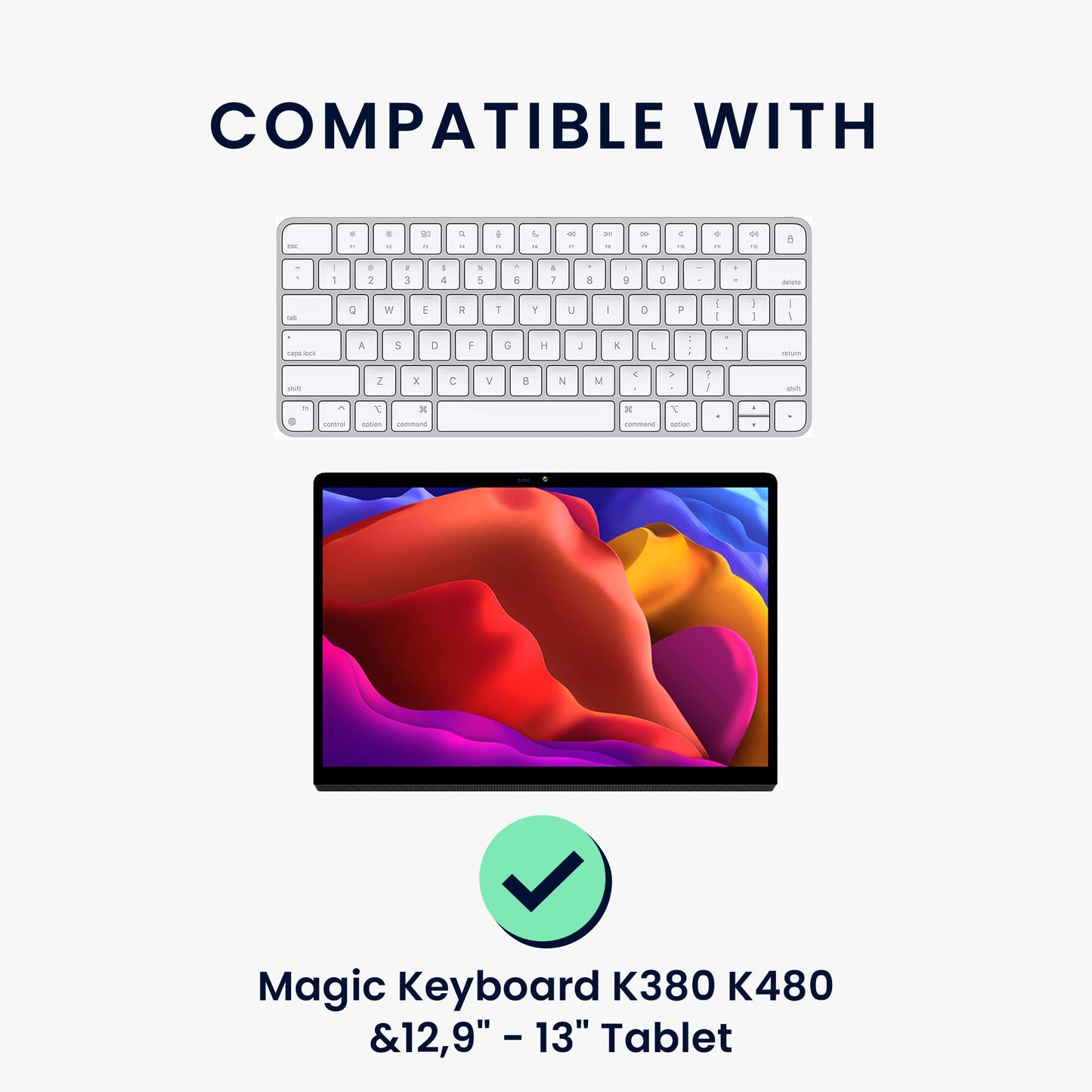 kwmobile Tablet and Keyboard Bag compatible with Magic Keyboard K380 K480 & 12.9" - 13" Tablet Case - Tablet Pouch with Multiple Pockets - Bluetooth Keyboard Protective Cover
