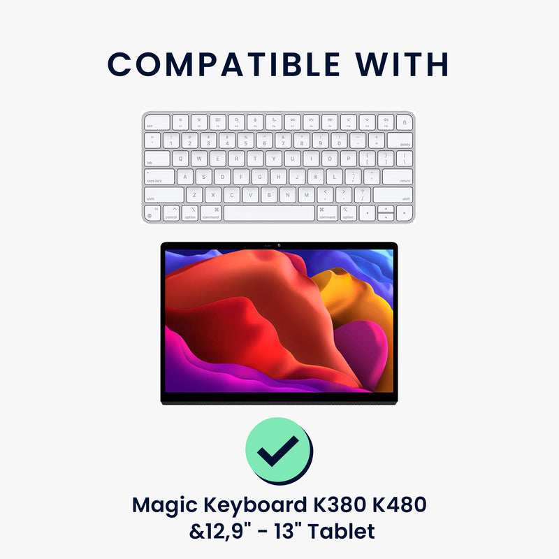 kwmobile Tablet and Keyboard Bag compatible with Magic Keyboard K380 K480 & 12.9" - 13" Tablet Case - Tablet Pouch with Multiple Pockets - Bluetooth Keyboard Protective Cover