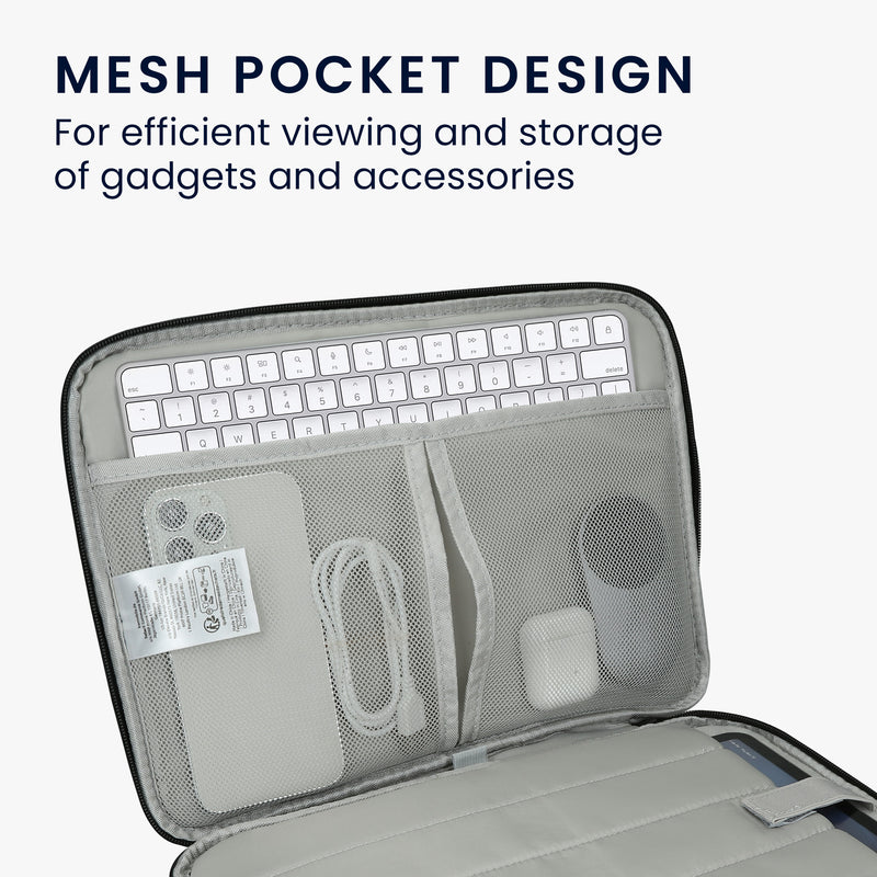 kwmobile Tablet and Keyboard Bag compatible with Magic Keyboard K380 K480 & 12.9" - 13" Tablet Case - Tablet Pouch with Multiple Pockets - Bluetooth Keyboard Protective Cover