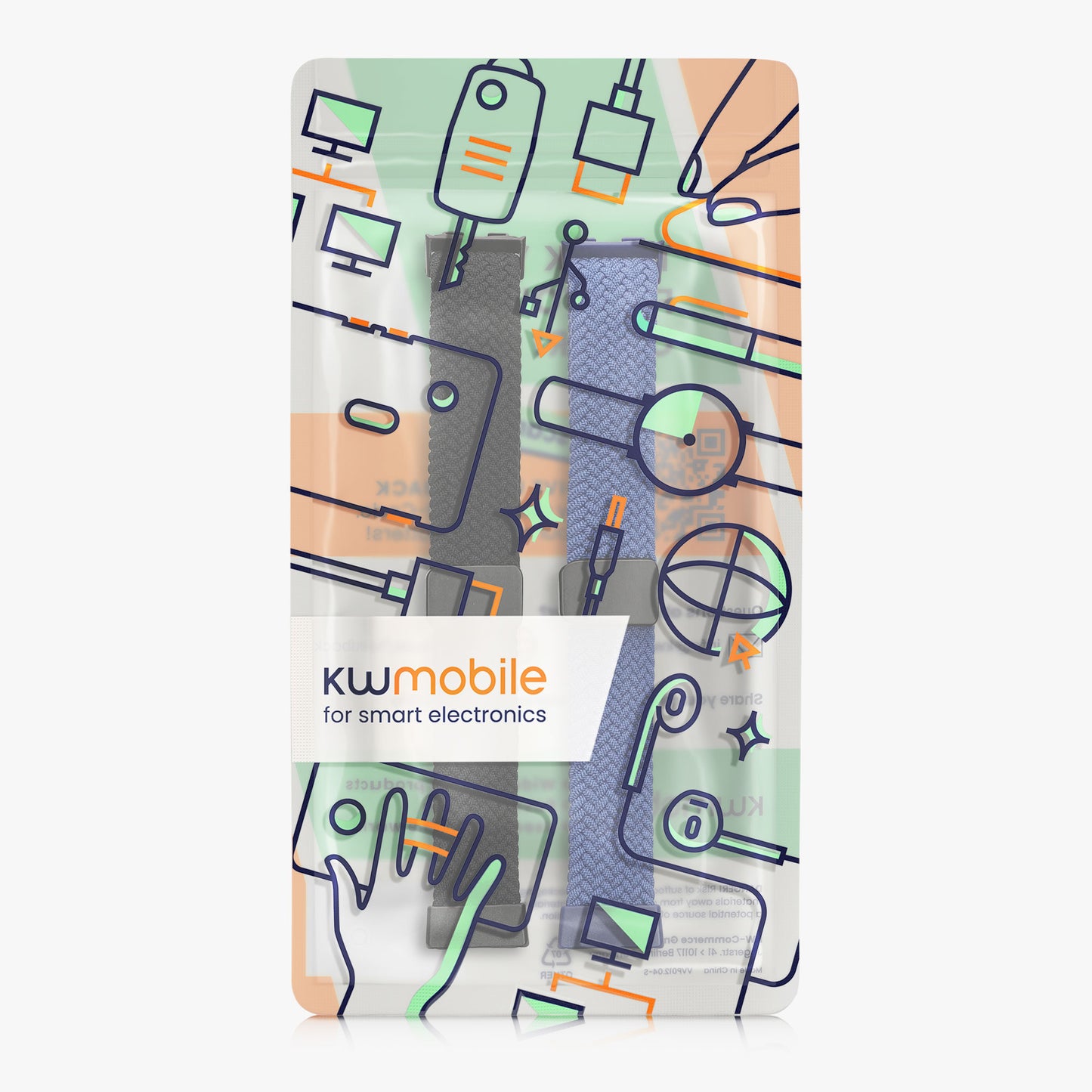 kwmobile Replacement Strap Compatible with Huawei Band 10 / 9 / 8 Strap Set with Magnetic Clasp