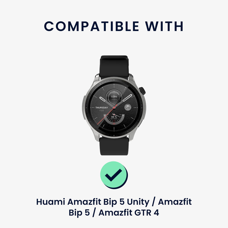kwmobile Replacement Strap compatible with Huami 22mm Amazfit Bip 6 / Bip 5 Unity / Bip 5 / GTS 3 / Balance 2 / Helio Strap Band Set with Magnetic Clasp