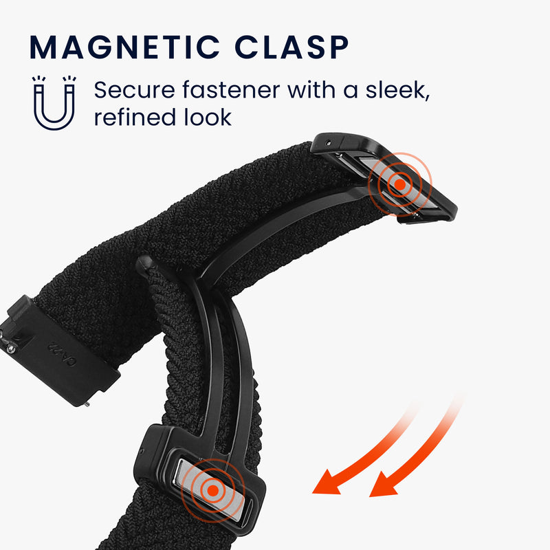 kwmobile Replacement Strap compatible with Huami 22mm Amazfit Bip 6 / Bip 5 Unity / Bip 5 / GTS 3 / Balance 2 / Helio Strap Band Set with Magnetic Clasp
