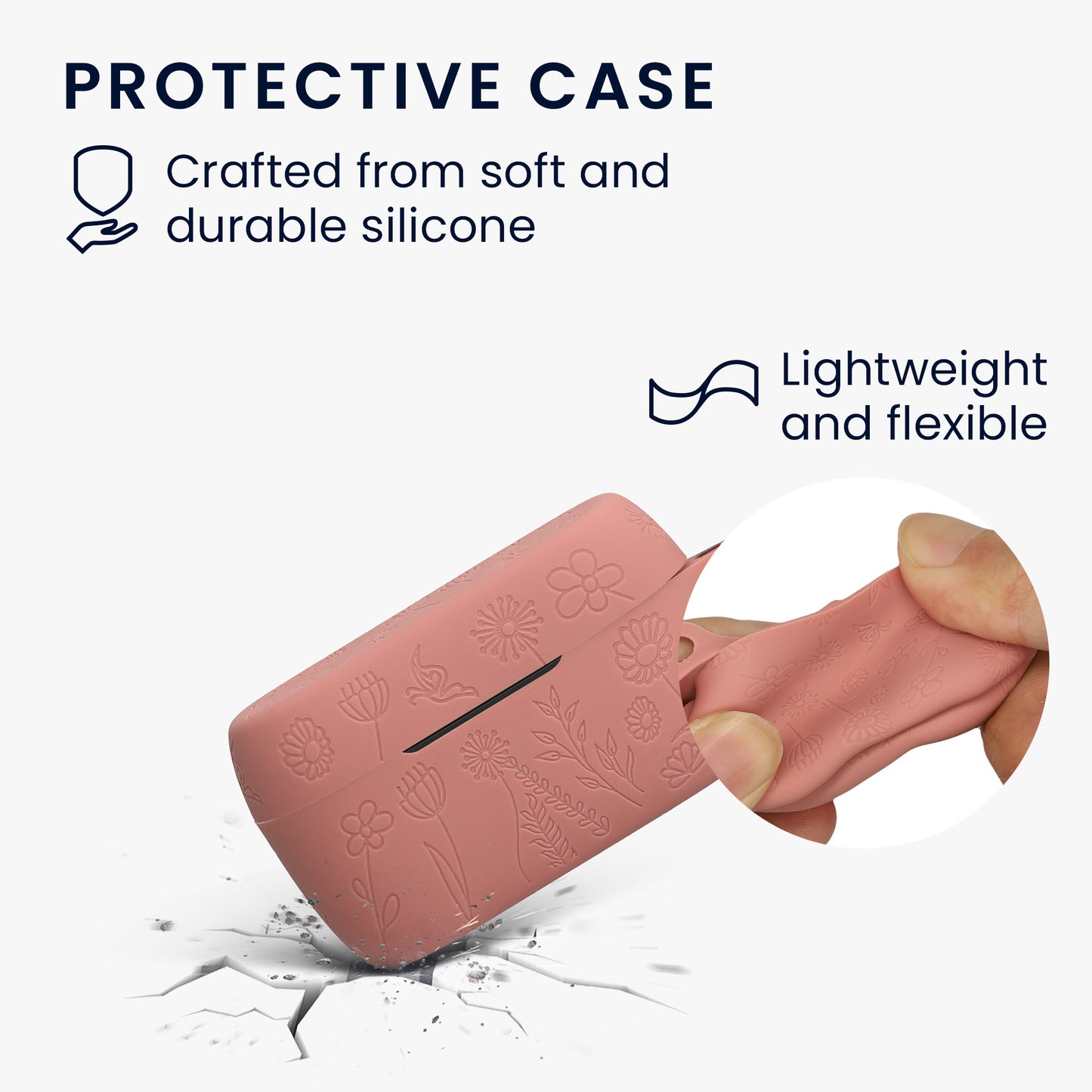 kwmobile Case for Jabra Elite 4 Headphones Protective Cover with Carabiner