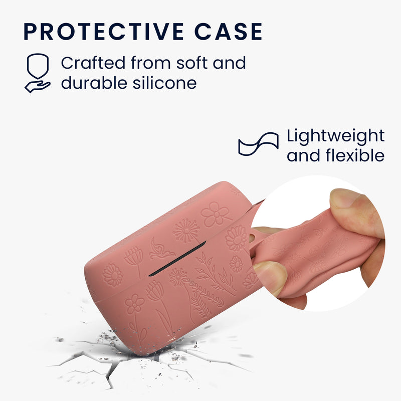 kwmobile Case for Jabra Elite 4 Headphones Protective Cover with Carabiner