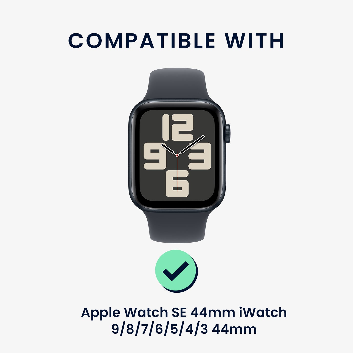 kwmobile Replacement Strap Compatible with Apple Watch SE 44mm iWatch 9/8/7/6/5/4/3 44mm Band with Magnetic Closure
