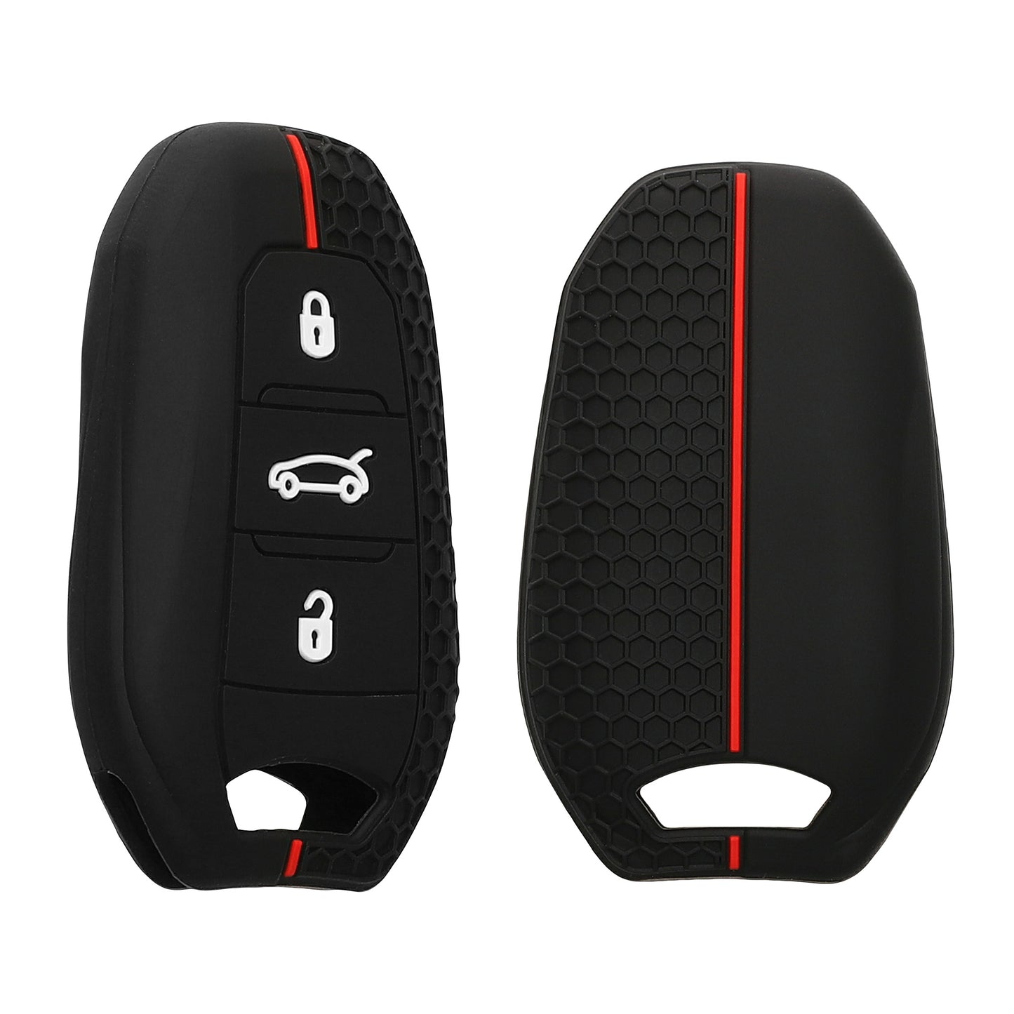 kwmobile Car Key Protection Case Compatible with Peugeot Citroen 3-Button Smart Key (Keyless Go Only) Cover