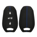 kwmobile Autoschlüssel Schutzhülle kompatibel mit Peugeot Citroen 3-Tasten Smartkey Autoschlüssel (nur Keyless Go) Hülle - Schlüsselhülle aus Silikon - in Schwarz Blau Schwarz  [dsg02]