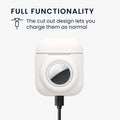 kwmobile 2-in1 Case Compatible with Apple Airpods 1 & 2 - Headphone Case Compatible with Airtag - Protective Cover with Carabiner
