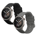 kwmobile 2x Uhrenarmband für Huami Amazfit Balance A2286 Armband - Fitnesstracker Band Set aus TPU Silikon - Ersatzarmband Smartwatch - Schwarz Grau Schwarz  [dsg01]