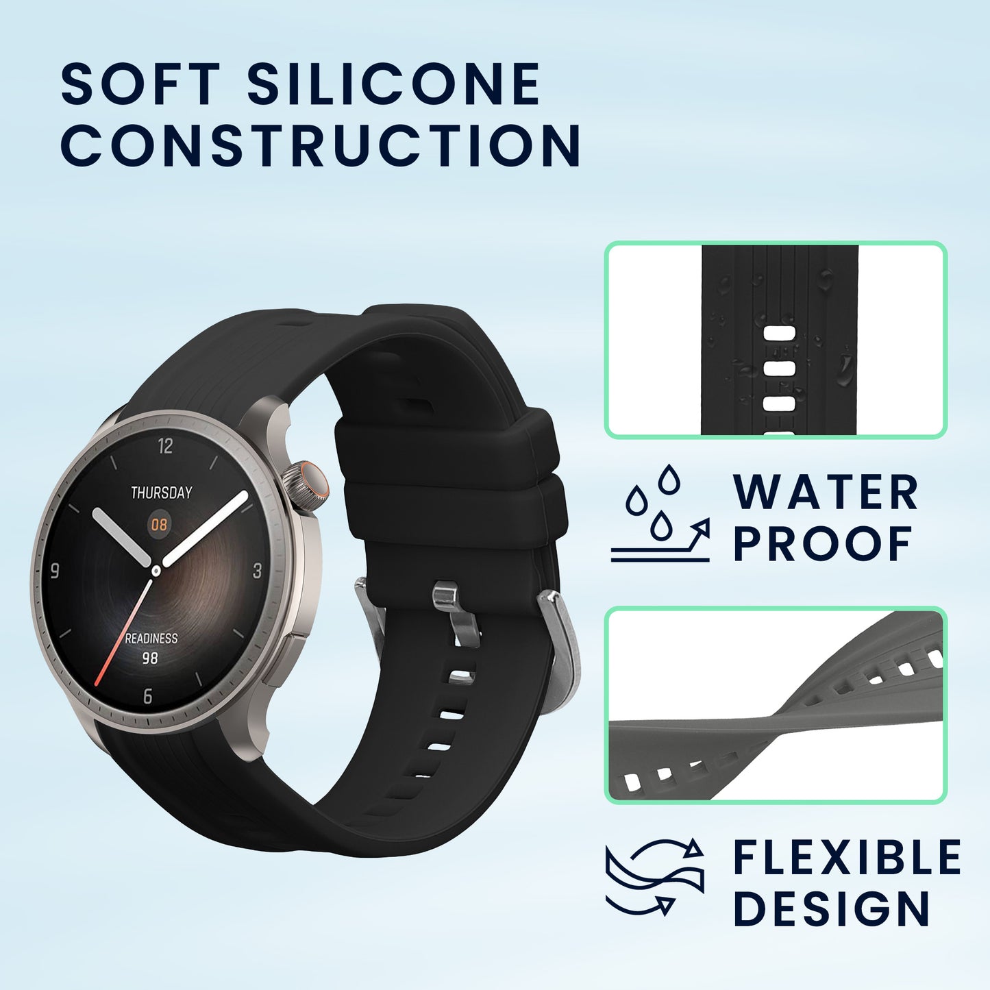 kwmobile Watch Strap for Huami Amazfit Balance A2286 Band Fitness Tracker Strap Set Replacement Band Smartwatch