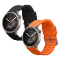 kwmobile 2x Uhrenarmband für Huami Amazfit Balance A2286 Armband - Fitnesstracker Band Set aus TPU Silikon - Ersatzarmband Smartwatch - Schwarz Orange Schwarz  [dsg02]