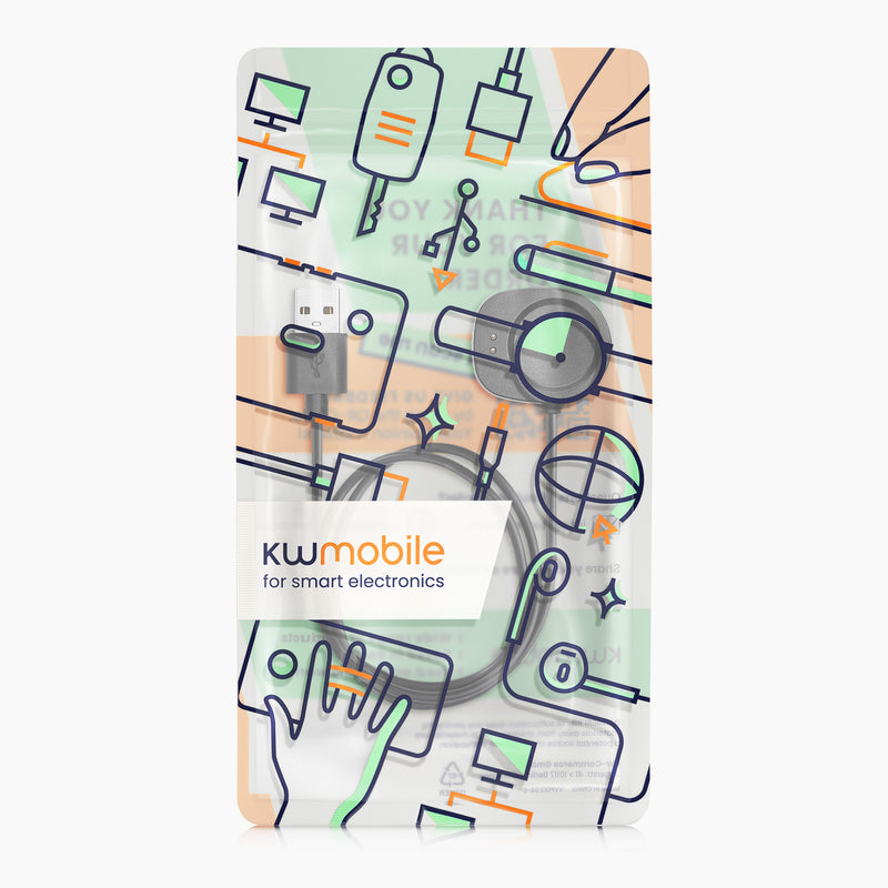 kwmobile USB Cable Charger compatible with Huami Amazfit Balance A2286 / Balance 2 A2429 / T-Rex 3 / Helio Strap Charging Cable - Smartwatch Replacement Cable - Fitness Tracker Charging Cable