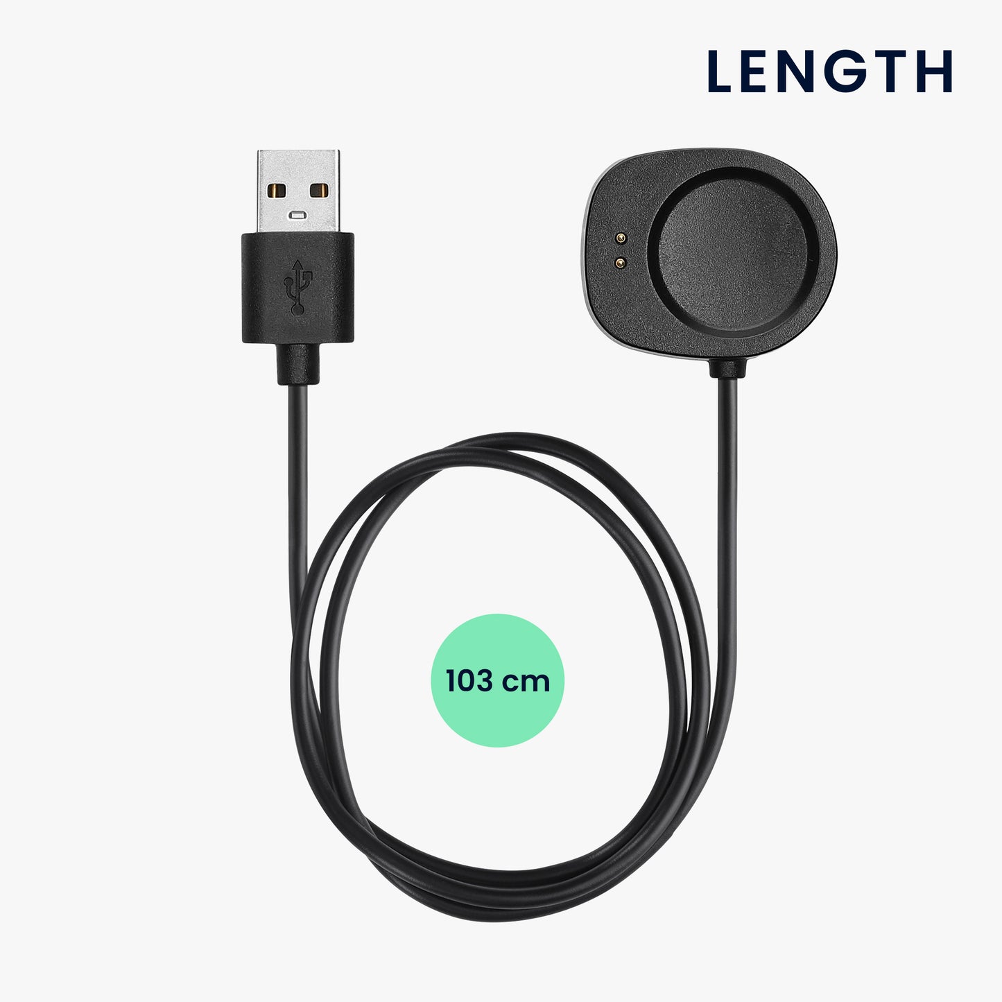 kwmobile USB Cable Charger compatible with Huami Amazfit Balance A2286 / Balance 2 A2429 / T-Rex 3 / Helio Strap Charging Cable - Smartwatch Replacement Cable - Fitness Tracker Charging Cable