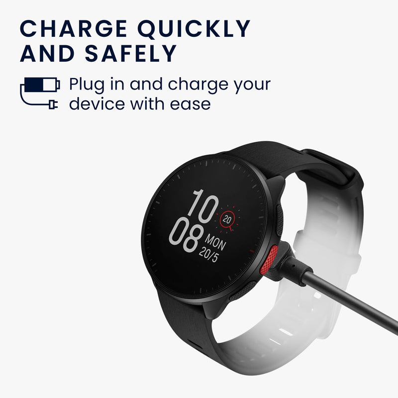 kwmobile USB Cable Charger compatible with Polar Ignite 3 / Pacer / Pacer Pro / Vantage V3 / Vantage M3 Charging Cable Smart Watch Replacement Cable Fitness Tracker Charging Cable