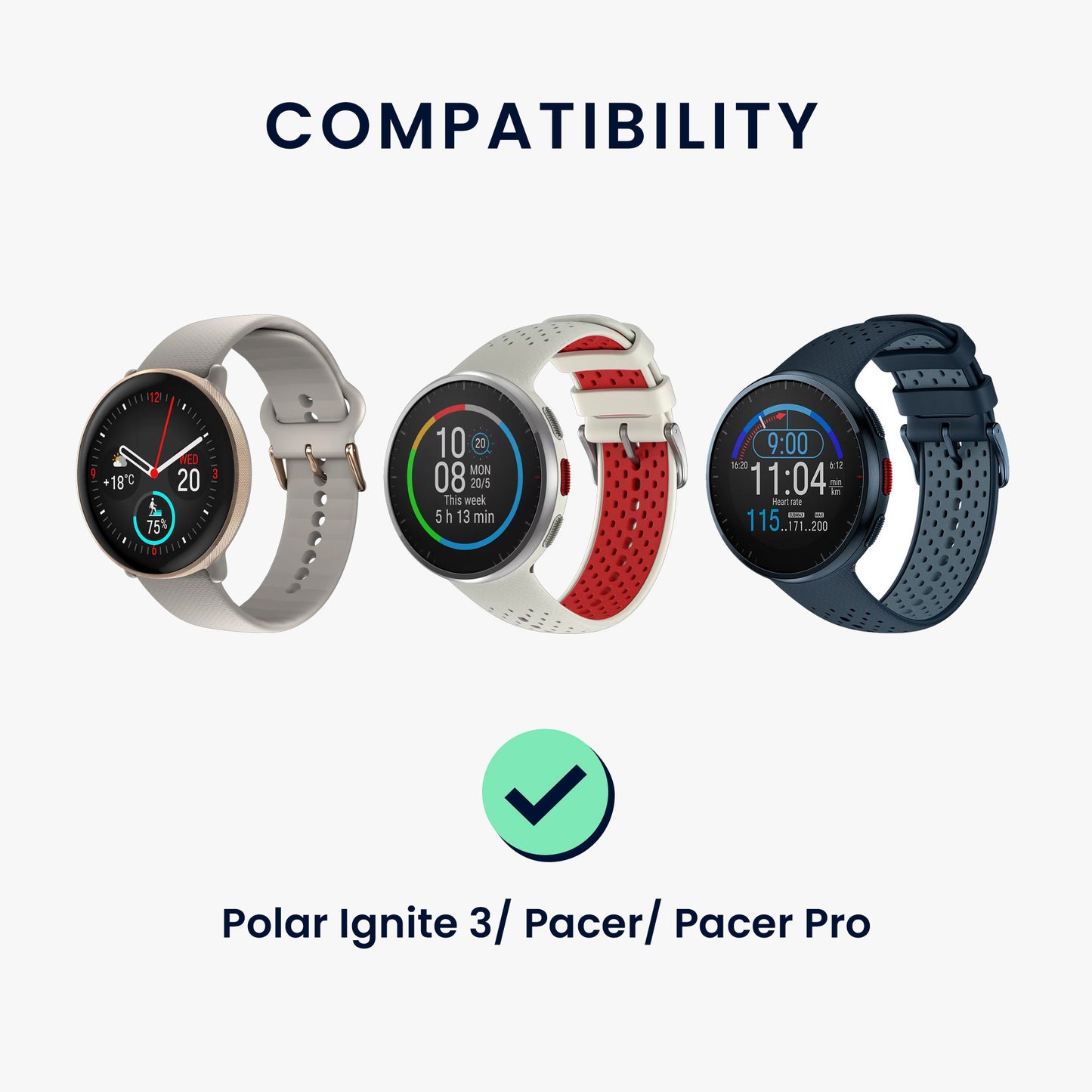 kwmobile USB Cable Charger compatible with Polar Ignite 3 / Pacer / Pacer Pro / Vantage V3 / Vantage M3 Charging Cable Smart Watch Replacement Cable Fitness Tracker Charging Cable