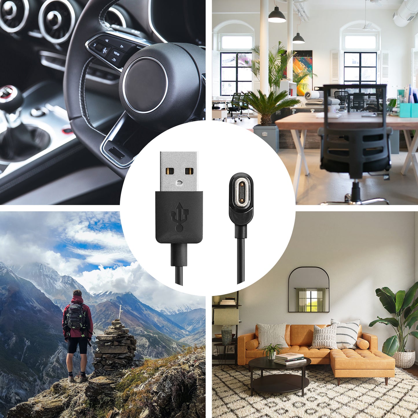 kwmobile USB Cable Charger compatible with imoo Watch Phone Z7 / Z8 / Z9 / Z10 Charging Cable Smartwatch Replacement Cable Fitness Tracker Charging Cable