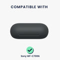 kwmobile Silicone Case for Sony WF-C700N Case - Headphone Protective Cover with Carabiner