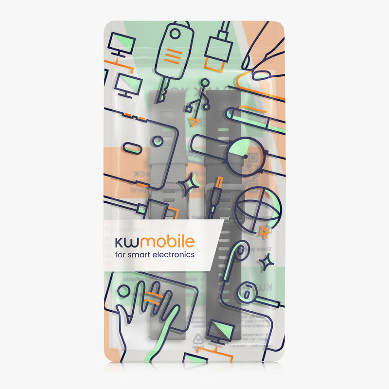 kwmobile Watch Strap for Xiaomi Watch S4 / S4 Sport / S3 / S2 / Watch S1 Active / Watch 5 Active Band Fitness Tracker Strap Set Replacement Strap Smartwatch